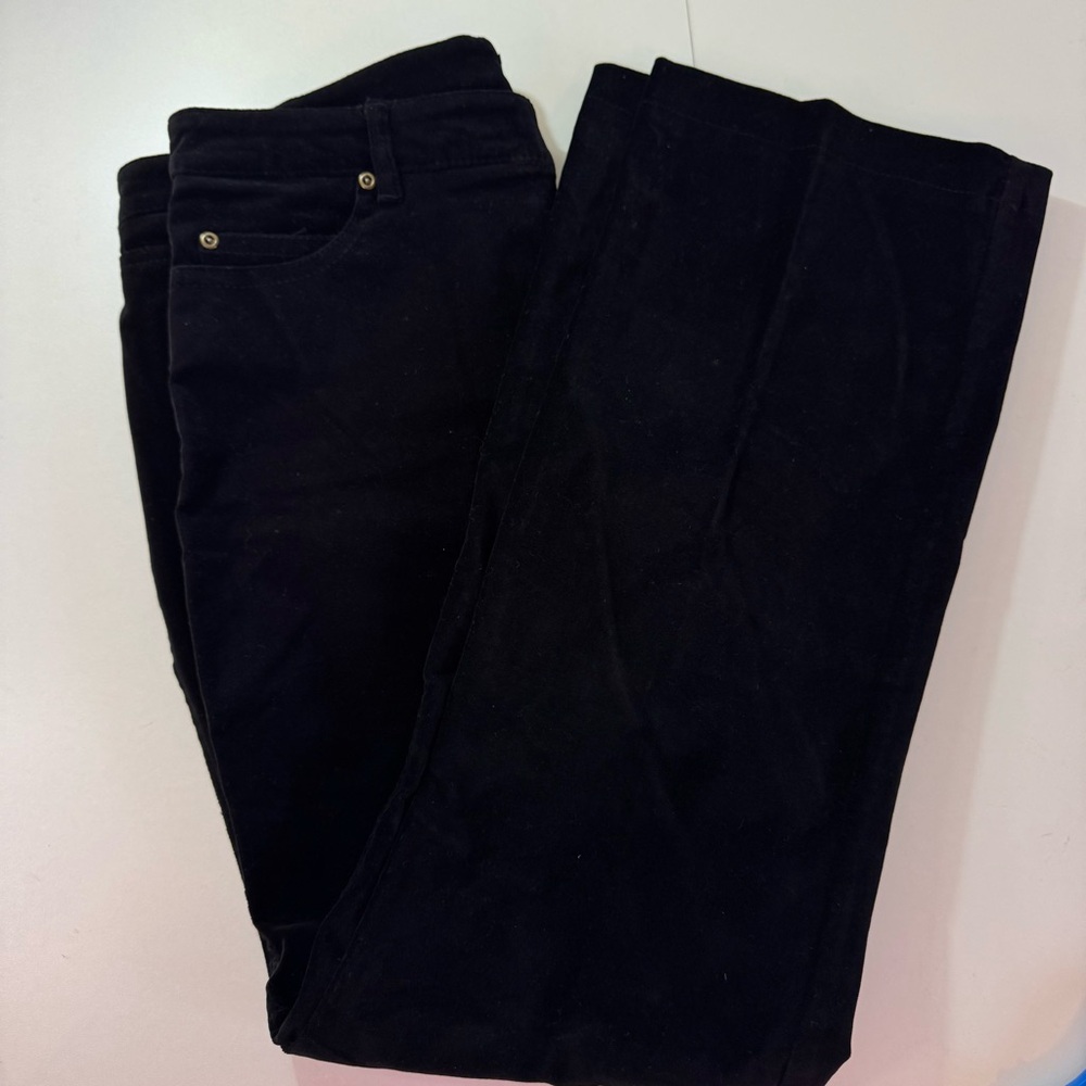 Chadwick Velour Pants Size 12 Women’s Black  Pockets Button /zip Closure